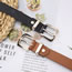 Fashion Rose Red Metal Square Buckle Wide Belt