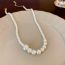 Fashion Necklace - Gold - White Pearl Beaded Necklace