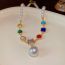 Fashion Necklace - Color - White Alloy Pearl Beaded Panel Necklace