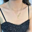Fashion Necklace Titanium Steel Geometric Small Gold Nugget Double Layer Necklace