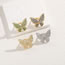 Fashion 14k Real Gold White Zircon Brass Zirconia Butterfly Open Ring