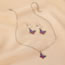Fashion Violet Earrings Alloy Butterfly Hoop Earrings