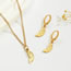 Fashion Gold Alloy Geometric Feather Hoop Earrings