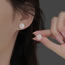 Fashion A White Jade Earring White Jade Round Bead Earrings (single)