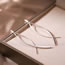 Fashion One Gold Crossover Earring Pure Copper Line Cross Earrings (single)