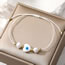 Fashion White Heart Copper Oil Drop Heart Eye Pearl Beaded Bracelet