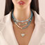 Fashion 4# Geometric Oil Drop Eyes Heart Necklace