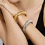 Fashion Silver Metal Vertical Stripe Ring Bracelet