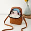 Fashion Brown Pu Rhombus Lock Large Capacity Messenger Bag