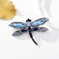 Fashion Blue Alloy Diamond Dragonfly Brooch