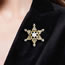 Fashion Gold Alloy Diamond-studded Pearl Snowflake Brooch