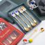Fashion Space A/spoon And Fork Gold-blue Box Set Of Four Titanium Steel Geometric Astronaut Spoon And Fork Set