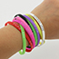 Fashion Luminous Style (color Mixed Hair) Wide Silicone Colorful Alphabet Wrist Band(One sent randomly