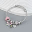 Fashion Silver Alloy Diamond Butterfly Letter Plate Multi-element Bracelet