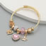 Fashion Pink Alloy Diamond Heart Crown Multi-element Bracelet