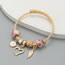 Fashion Pink Alloy Heart Leaf Multi-element Bracelet