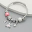 Fashion Pink Alloy Diamond Bear Multi-element Bracelet
