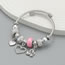 Fashion Pink Alloy Diamond Heart Multi-element Bracelet