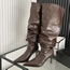 Fashion Brown High Heel Pleated Boots