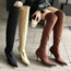 Fashion Brown Fabric Stiletto Boots