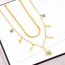 Fashion Necklace Titanium Steel Geometric Blue Pine Starburst Snake Chain Double Layer Necklace
