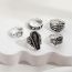 Fashion Silver Alloy Geometric Claw Skull Coffin Ring Set