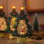 Fashion Christmas Tree [luminous With Music] Resin Painted Christmas Tree Desktop Decoration
