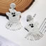 Fashion White Ghost Bead Woven Ghost Earrings
