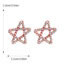 Fashion Red Color Alloy Diamond Pentagram Stud Earrings