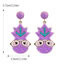 Fashion Purple Alloy Bead Geometric Earrings