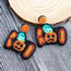 Fashion Orange Bead Woven Alphabet Pumpkin Drop Earrings