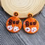 Fashion Orange Rice Beads Braided Alphabet Round Earrings