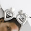 Fashion Silver Alloy Hollow Heart Stud Earrings