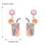 Fashion Rose Red Alloy Diamond Dripping Oil Rice Bead Wine Glass Earrings