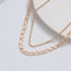 Fashion 2# Alloy Geometric Chain Double Layer Necklace