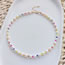 Fashion Gold Colorful Rice Bead Pearl Beaded Necklace