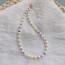 Fashion Gold Colorful Rice Bead Pearl Beaded Necklace