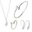 Fashion Silver Suit K6106 Alloy Water Drop Bracelet Necklace Earrings Ring Set