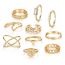 Fashion 6# Alloy Diamond Butterfly Ring Set