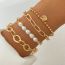 Fashion 4# Alloy Chain Bracelet Set