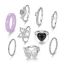 Fashion 9# Alloy Heart Flower Butterfly Ring Set