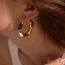 Fashion Gold Titanium Steel Gold-plated Oil Drip Hollow Tube Earrings