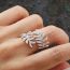 Fashion 11# Metal Diamond Leaf Open Ring