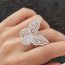 Fashion 8# Metal Diamond Butterfly Open Ring