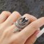 Fashion 7# Metal Diamond Dolphin Open Ring