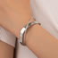 Fashion Silver Metal Cross Irregular Cut Glossy Bracelet