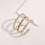 Fashion Gold Zirconia Geometric Cuff Bracelet Set In Copper