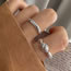 Fashion Silver Pure Copper Smiley Peas Ring