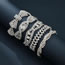 Fashion 5 Bracelet Sets Geometric Diamond Cutout Wrap Bow Bracelet Set
