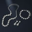 Fashion 2# Geometric Rhinestone Drop Flower Earrings Necklace Bracelet Set